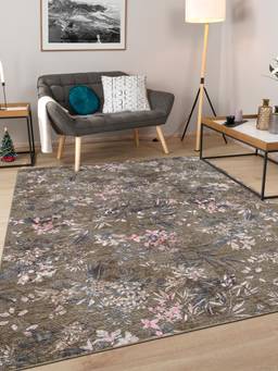 KALEEN - Floral for Living Area Polyester Self Backing for Longevity Multi-Color