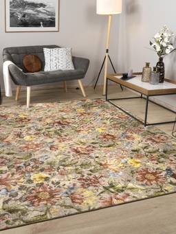 KALEEN - Floral for Living Area Polyester Self Backing for Longevity Multi-Color
