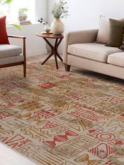 KALEEN - Traditional for Living Area Polyester Self Backing for Longevity Brown