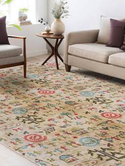 KALEEN - Traditional for Living Area Polyester Self Backing for Longevity Multi-Color