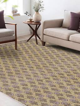 KALEEN - Traditional for Living Area Polyester Self Backing for Longevity Lime Green