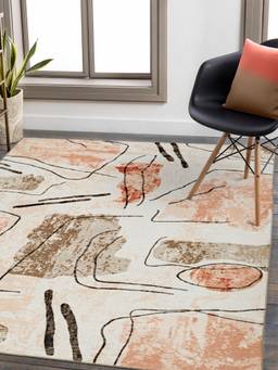 KALEEN - Abstract for Living Area Polyester Self Backing for Longevity Multi-Color