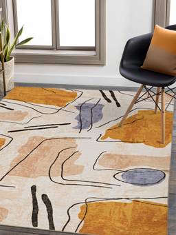 KALEEN - Abstract for Living Area Polyester Self Backing for Longevity Multi-Color