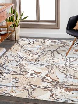 KALEEN - Abstract for Living Area Polyester Self Backing for Longevity Multi-Color
