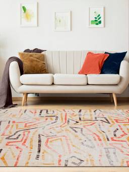 KALEEN - Abstract for Living Area Polyester Self Backing for Longevity Multi-Color