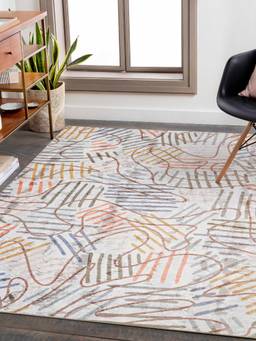 KALEEN - Abstract for Living Area Polyester Self Backing for Longevity Multi-Color