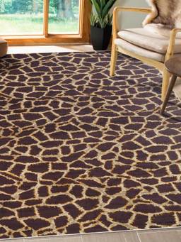KALEEN - Animal Print for Living Area Polyester Self Backing for Longevity Maroon