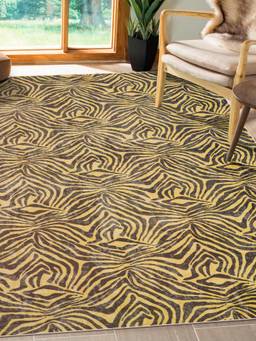 KALEEN - Animal Print for Living Area Polyester Self Backing for Longevity Yellow