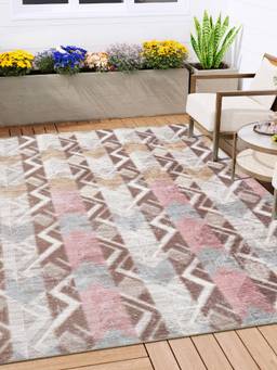 KALEEN - Geometric for Living Area Polyester Self Backing for Longevity Multi-Color