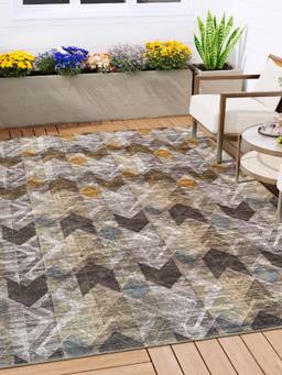 KALEEN - Geometric for Living Area Polyester Self Backing for Longevity Multi-Color