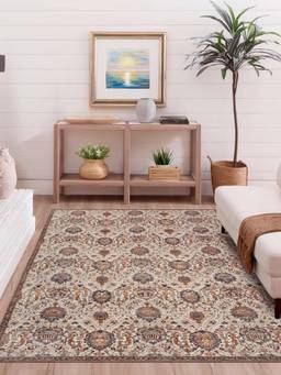 KALEEN - Vintage for Living Area Polyester Self Backing for Longevity Brown