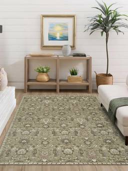KALEEN - Vintage for Living Area Polyester Self Backing for Longevity Olive