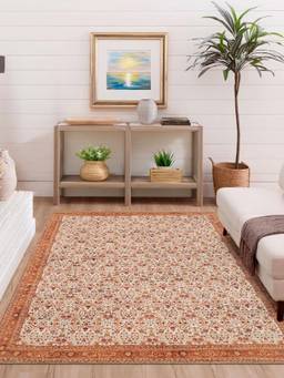 KALEEN - Vintage for Living Area Polyester Self Backing for Longevity Brown