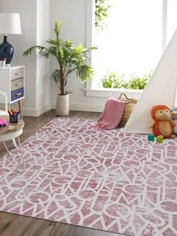 KALEEN - Kids for Living Area Polyester Self Backing for Longevity Pink