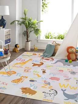 KALEEN - Kids for Living Area Polyester Self Backing for Longevity Multi-Color