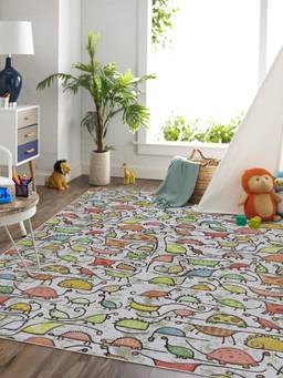 KALEEN - Kids for Living Area Polyester Self Backing for Longevity Multi-Color