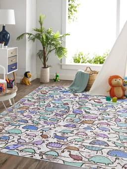 KALEEN - Kids for Living Area Polyester Self Backing for Longevity Multi-Color