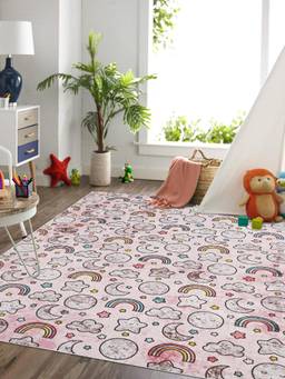 KALEEN - Kids for Living Area Polyester Self Backing for Longevity Multi-Color