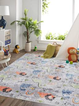 KALEEN - Kids for Living Area Polyester Self Backing for Longevity Silver