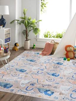 KALEEN - Kids for Living Area Polyester Self Backing for Longevity Beige