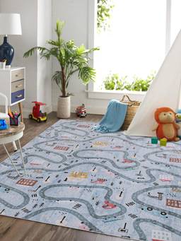 KALEEN - Kids for Living Area Polyester Self Backing for Longevity Grey