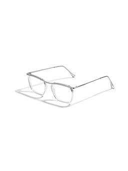 SAM AND MARSHALL - CHARLIE_WHITE_1552 White Solid Metal Square Computer Glasses