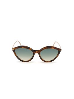 Tom Ford Eyewear - Tom Ford FT0663 57 55P Green Printed Acetate Cat Eye Sunglasses (57)