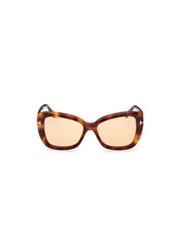 Tom Ford - FT1008 55 53E. Brown Printed Acetate Cat Eye Sunglasses (55)