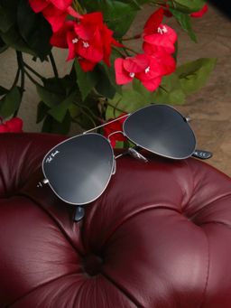 TED SMITH - Unisex Aviator Sunglasses Gunmetal Metal Frame Grey Glass Lenses Classic Style