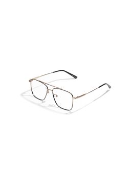 SAM AND MARSHALL - ORE_BLACK_GOLD_1141 Gold Solid Metal Square Computer Glasses