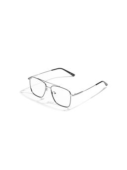 SAM AND MARSHALL - ORE_SILVER_BLACK_1139 Multi-Color Solid Metal Square Computer Glasses