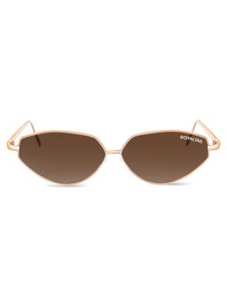 ROYALTAIL - RT-SUNG-057 Brown Solid Metal Cat Eye Sunglasses (55)