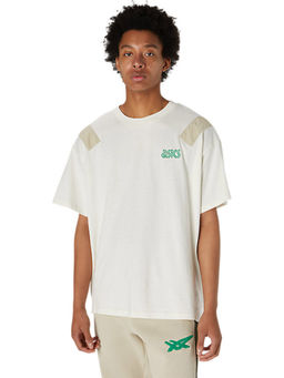 ASICS - M One Point Embroidery Ss Off White Mens T-shirts