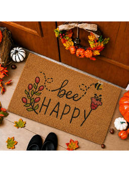 Cortina - Be Happy Printed Non-Slip Door Mat