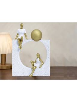 Golden Peacock - White Gold Modern Couple Sculpture Decor
