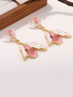 Amorenmore - Blush Lily Floral Lightweight Pink Elegant Earrings