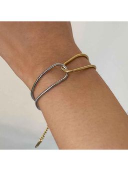 Amorenmore - Aurora Steel Dual Tone Stainless Snake Chain Bracelet