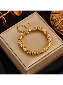 Amorenmore - Golden Drape Spiral Gold Tone Statement Bracelet
