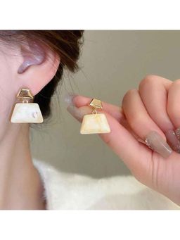 Amorenmore - Ivory Geo Chic Modern Drop Earrings