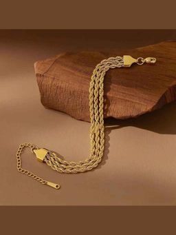 Amorenmore - Aurelia Twist Dual Tone Rope Chain Textured Bracelet