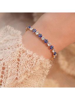 Amorenmore - Aurelia Guard Evil Eye Crystal Gold Plated Tennis Bracelet
