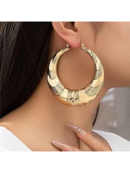 Amorenmore - Aurelia Form Textured Gold Plated Bold Statement Hoop Earrings