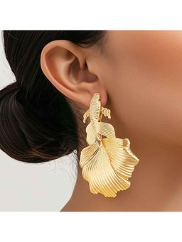 Amorenmore - Aurelia Drift Koi Cascade Gold Plated Artistic Statement Earrings