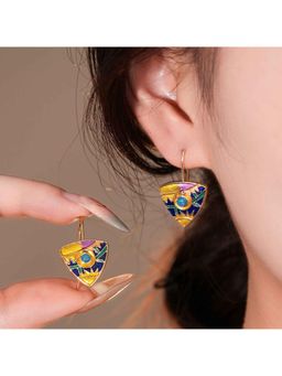 Amorenmore - Aurora Edge Geometric Prism Gold Plated Drop Earrings