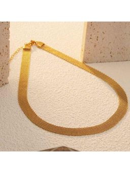 Amorenmore - Aurielle Flow Fluid Mesh Gold Plated Statement Necklace