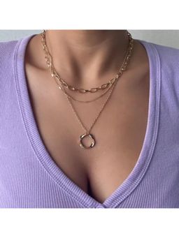 Amorenmore - Golden Harmony Layered 18K Gold Plated Statement Necklace