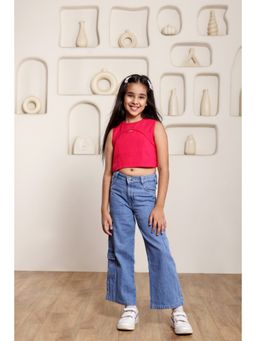 SHORGUL - Girls Pink Pure Cotton Top with Jeans