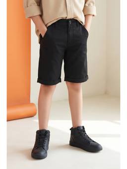Tales & Stories - Boys Black Cotton Shorts