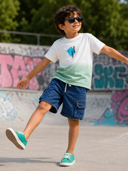 Purple United Kids - Boys Multi-Colour Cotton T-Shirt with Shorts