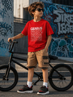 Purple United Kids - Boys Multi-Colour Cotton T-Shirt with Shorts